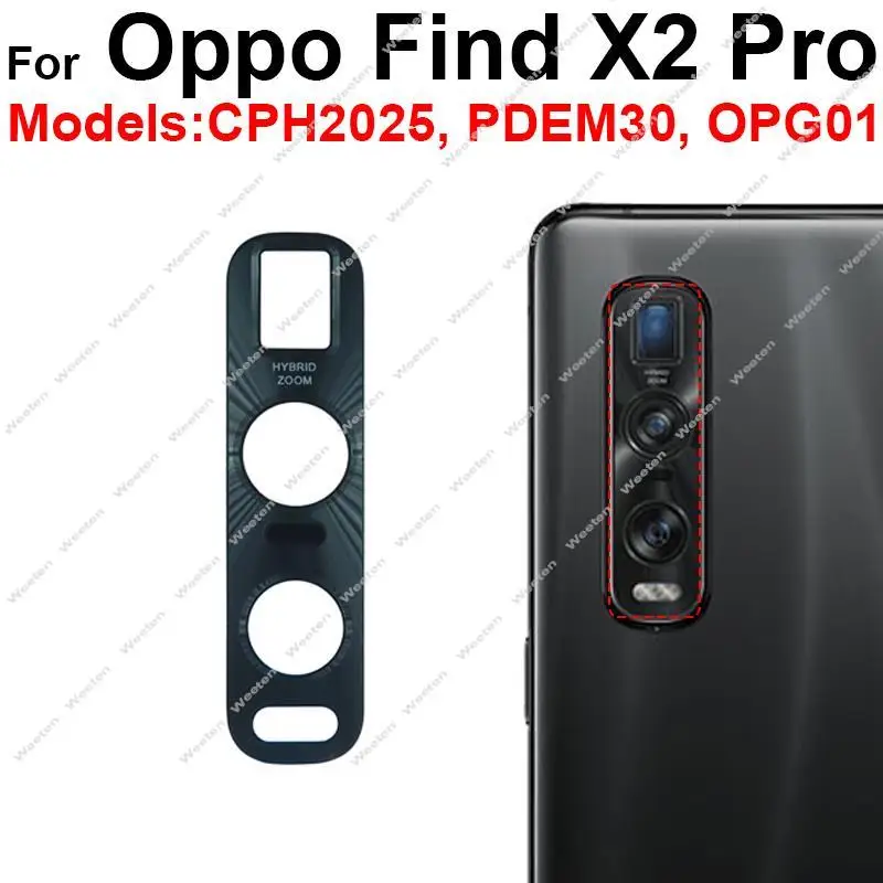 For OPPO Find X2 X3 X5 Pro X2 X3 Neo X2 X3 X5 Lite Rear Main Glass Lens Back Camera Lens Glass Sticker Replacement