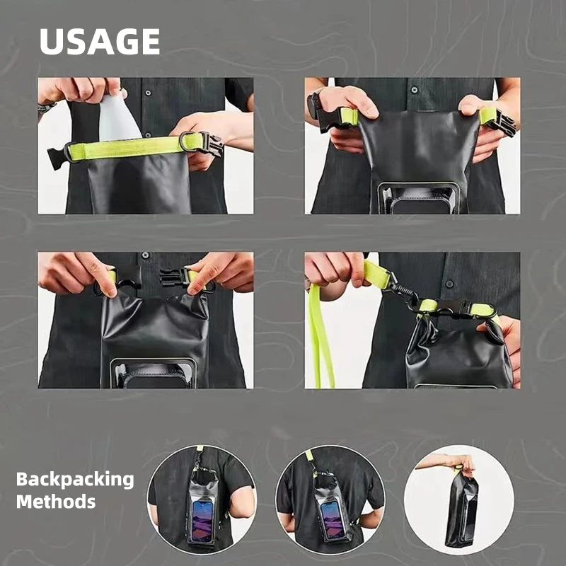 Waterproof PVC Shoulder Bag for Swimming Diving Rafting Outdoor Sports