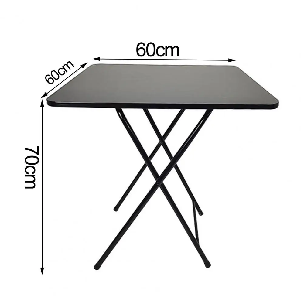 Tavolo Quadrato Pieghevole 60x60 Cm - Tavolino Portatile In MDF E Metallo Nero, Salvaspazio Per Pranzo, Computer, Campeggio, Balcone - 4