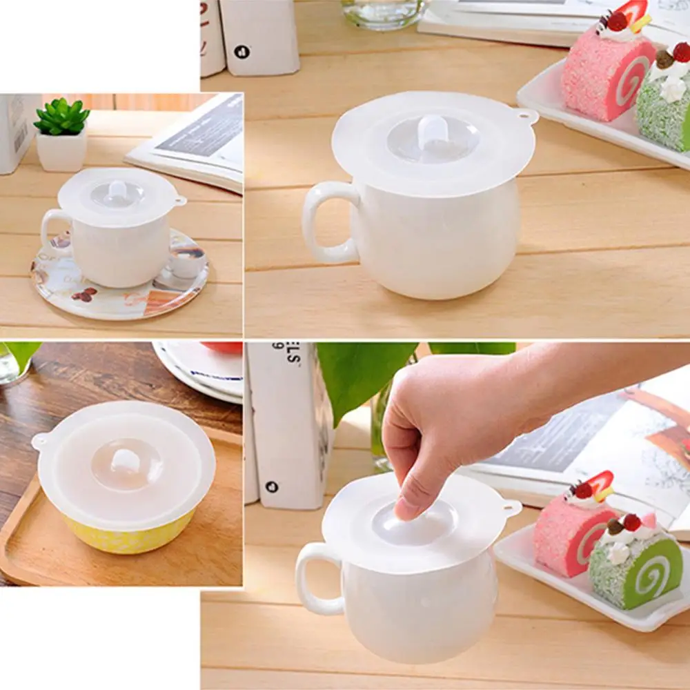 Description Picture 6 of itemSafe FDA Grade Silicone White Cup Cover Bowl Lid Heat-resistant S M L Prevent Dust and Flies Universal