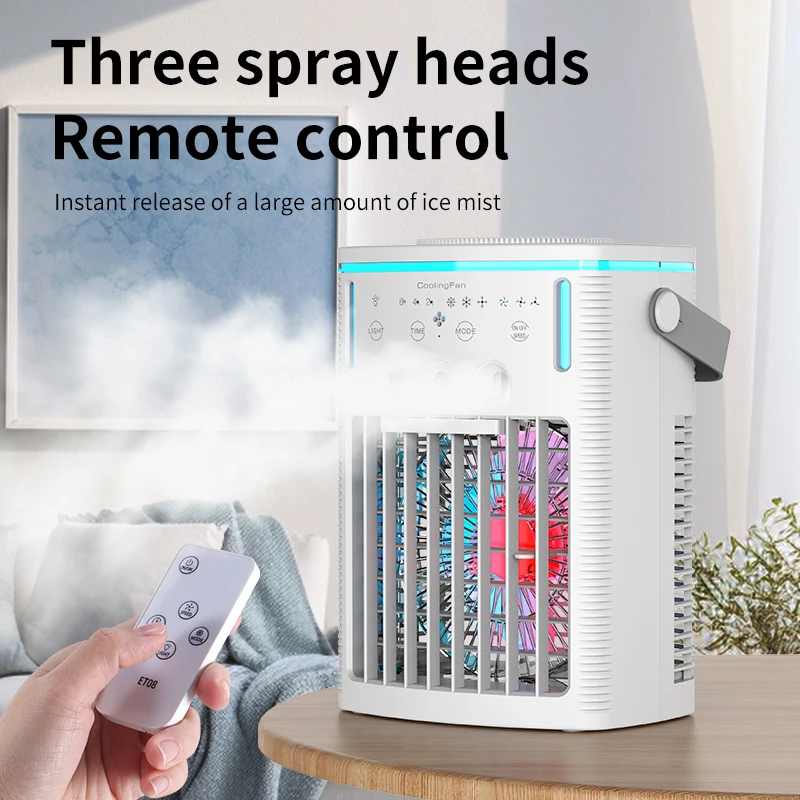 مروحة تبريد USB 3 في 1 مع مرطب وجهاز تحكم عن بعد |...