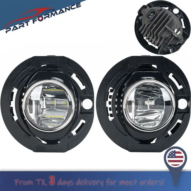 Front Fog Light LED Lamps 2pcs Left Right Side Car Accessories Fits 15-19 Dodge Charger 14-19 Grand Cherokee 16-19 Chrysler Pair