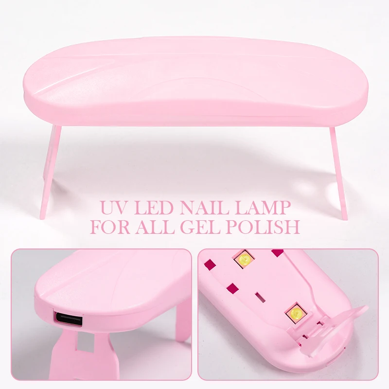 Nail Dryer MINI 6W USB UV LED Lamp Pink White Nail Art Manicure Tools Design Fast Drying Curing Light for Gel Polish 4