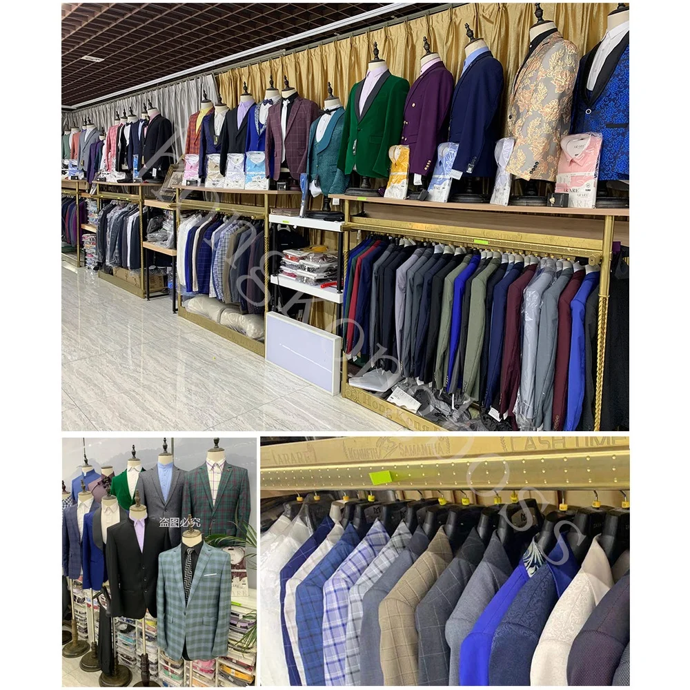 Men's High-End Embroidered Suit Set, Suit Jacket, Vest, Pants, Fit for Party, Banquet, Wedding, exclusive Clothing