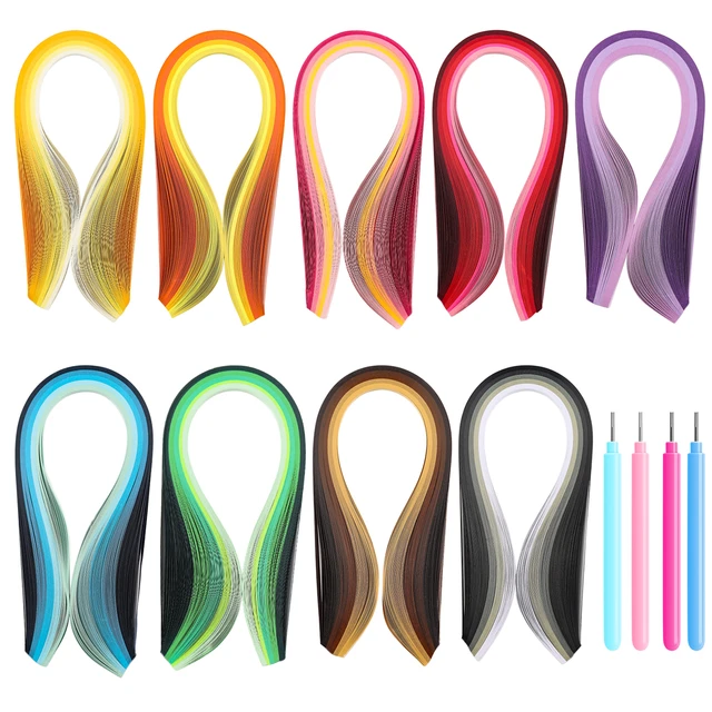 100Pcs Quilling Paper Strips Set Mixed Color 5MM 39cm DIY Artwork