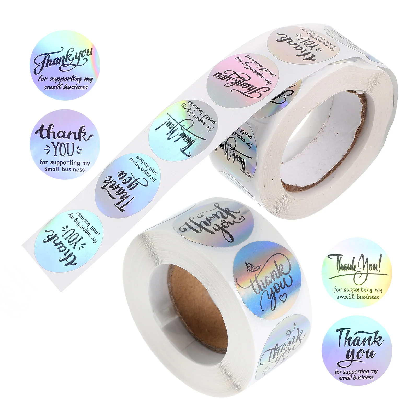 

2 Rolls Self-adhesive Thank You Decals Gift Packing Thank You Stickers Decorative Sealing Stickers