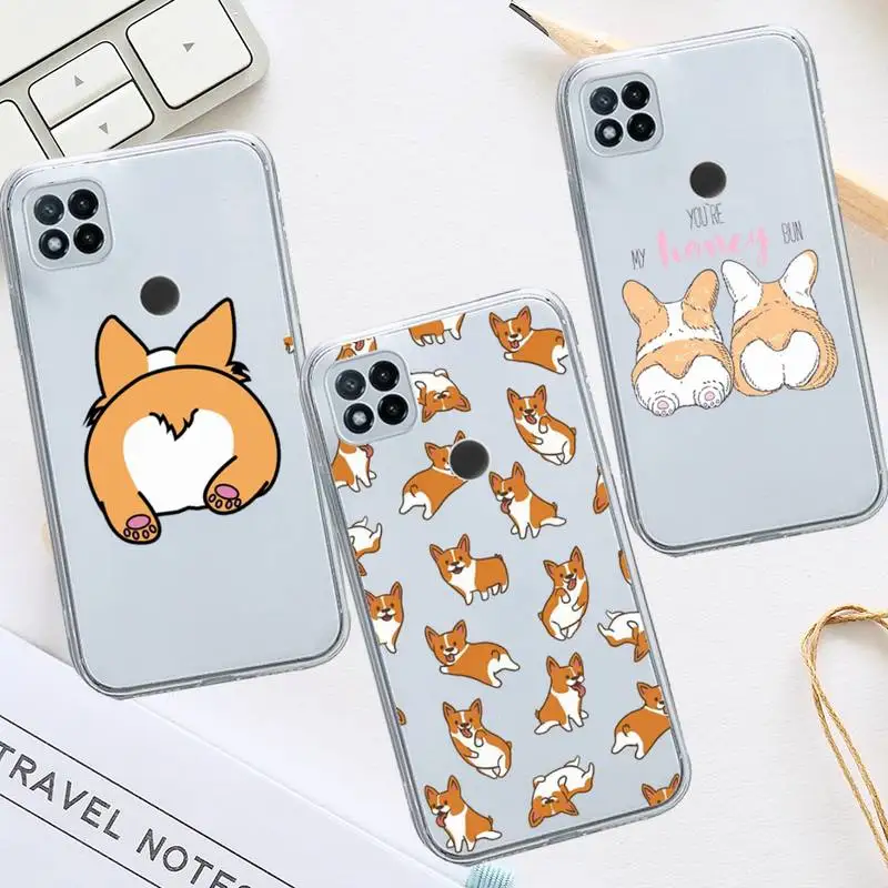 Cute Corgi Butt Animal Puppy Phone Case Trasparente Per Xiaomi Redmi Note 12 11 10 7 8 9 4G 5G T S I Ultra Poco X3 Pro