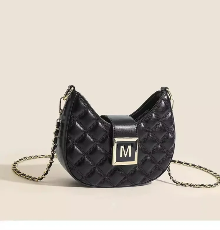 Advanced feeling for women 2024 new fashion Lingge single shoulder underarm versatile niche texture chain crossbody bag_voghion.com