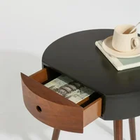 Table de chevet ronde minimaliste italienne, Table de chevet industrielle nordique, commode moderne et élégante pour meubles de chambre à coucher 6