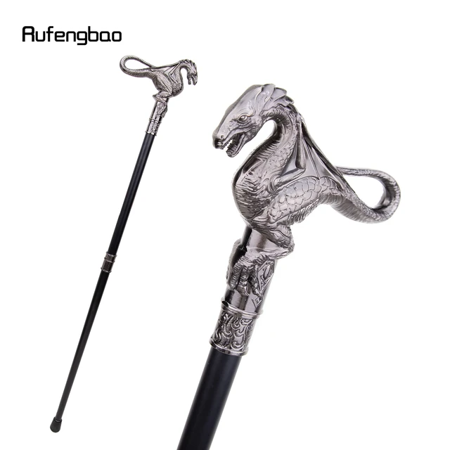 1pc White Luxury Dragon Head Walking Cane, Fashion Decorative Walking Stick  Gentleman Elegant Cosplay Cane Knob Crosier