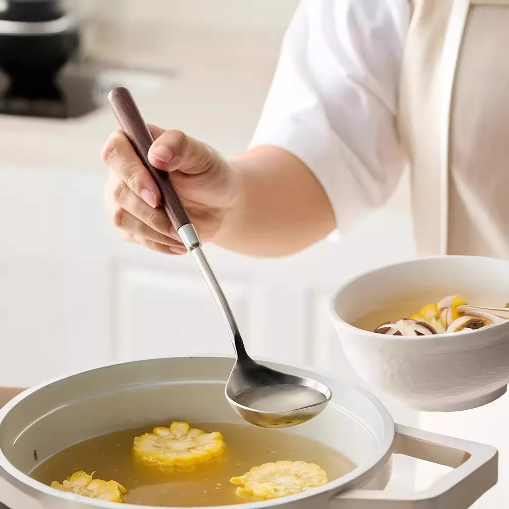 Soup Spoon Korean Stainless Steel Long Handle Thickening for Hot Pot