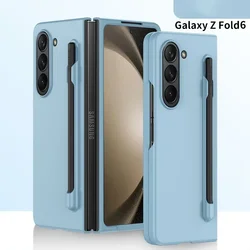 Luxury Shockproof Case with Pen Slot and Protection - 2-Piece Set for Samsung Z Fold 5 (Sky Blue)