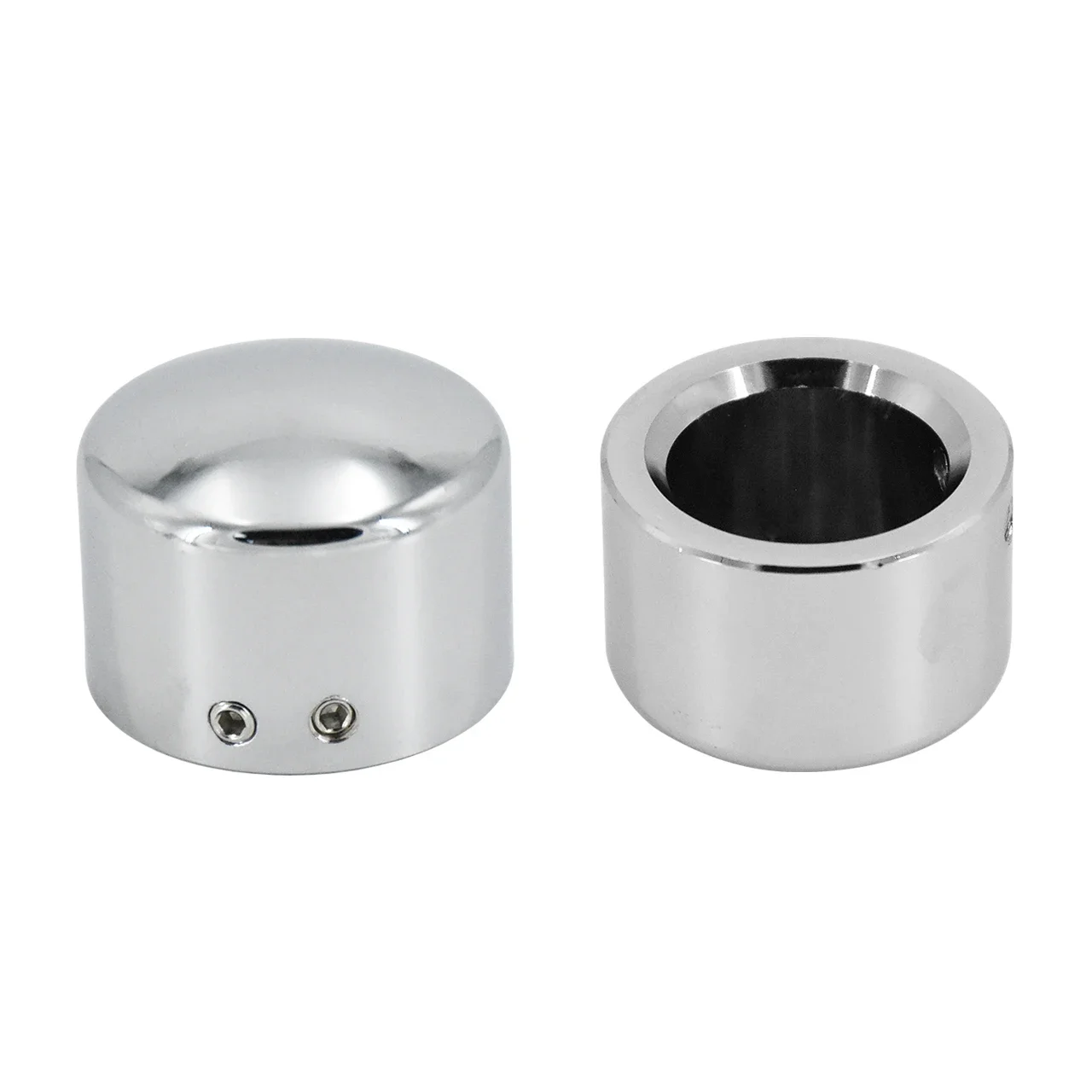 2 Pièces Cache-Écrou Essieu Avant Crâne CNC Aluminium Noir - Harley Davidson Breakout, Electra Glide, Softail