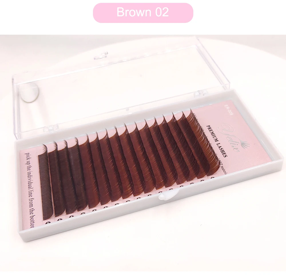 Yelix 0,07 mm dunkelbraune Wimpernverlängerungsmischung, 7–15 mm braune Wimpern, weiche, hochwertige Einzelwimpern, natürliche falsche Wimpern – Detail 17