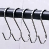 5/10/20PCS Stainless Steel S Shaped Hook Kitchen Bathroom Clothing Hooks Multi-functional Metal Hanging Hook Railing Hanger Bags 2