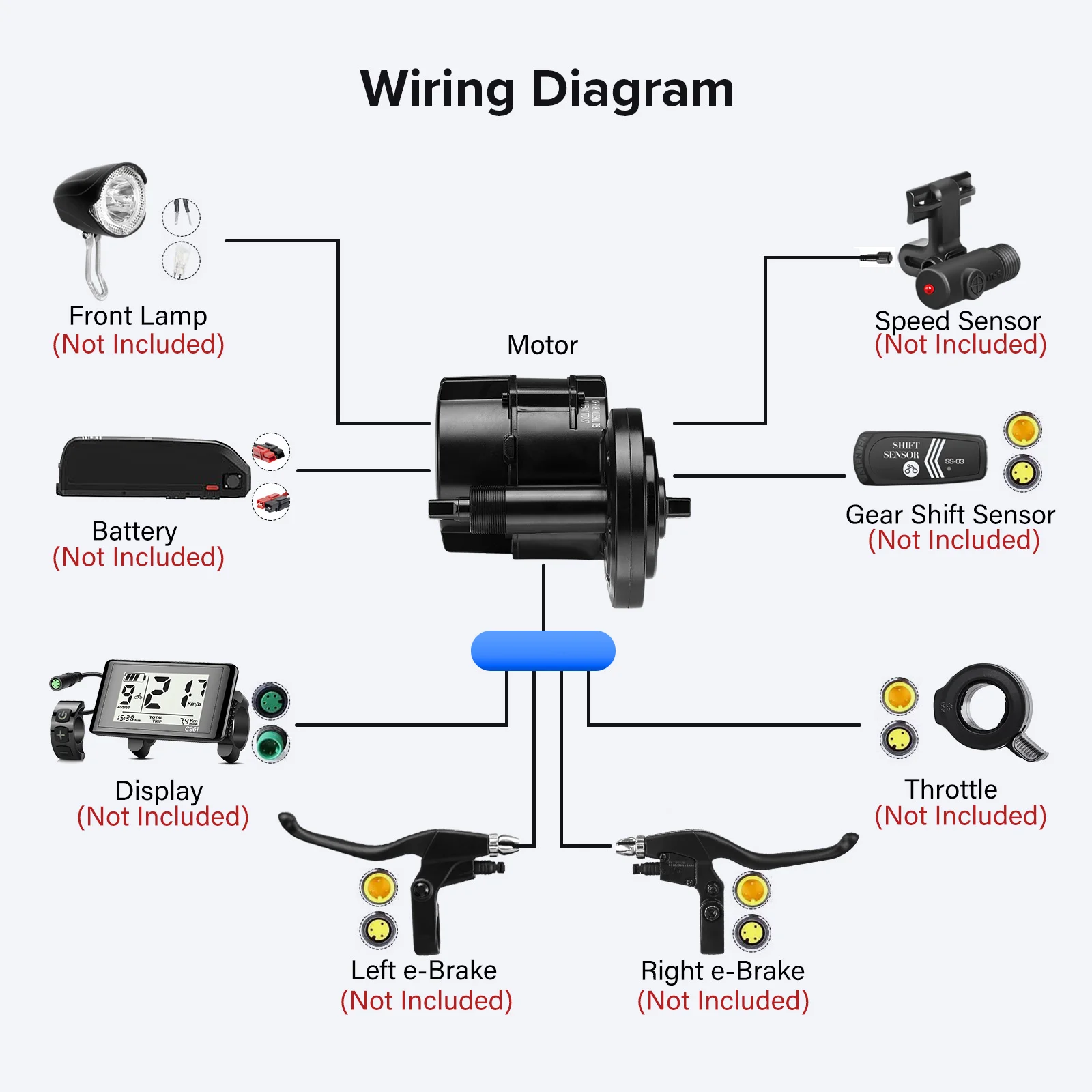 Bafang Mid Motor BBS01B BBS02B 48V 500W 750W 36V 250W Bicycle Motor Kit Electric Brushless Bike Para Bicicleta for 68mm BB ebike motor kit