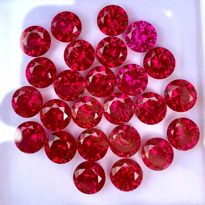 1-12mm Pigeon Blood Red Ruby Lab Grown Loose Gemstones With AGL Certificate for DIY Jewelry Making