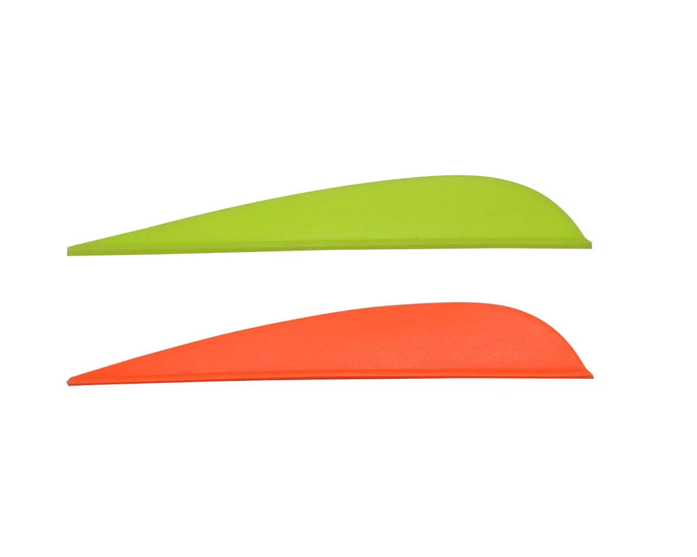 Archery TPU Arrow Feather Multi-size 2.5/3/4/5 Inch Random Color Plastic Feather Drop Shape for Mixed Carbon/Fiberglass Shaft