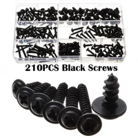 210ชิ้น M3.5 M2.9 M4.2 M4.8สีดำออกไซด์ฟิลลิปส์สกรูชุดเครื่องสแตนเลสหัวกลมประกับตัวยึด 6