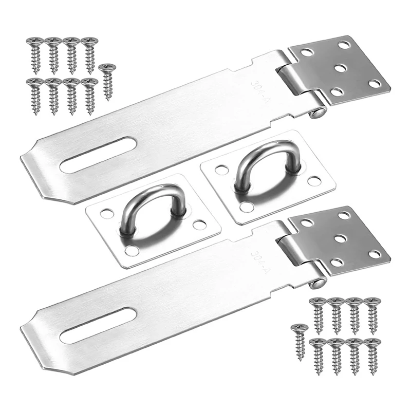 

Hasp Locks Padlock Catch Door Lock Padlock Catch Set Of 2, 5 Inch Padlock With 18 Screws