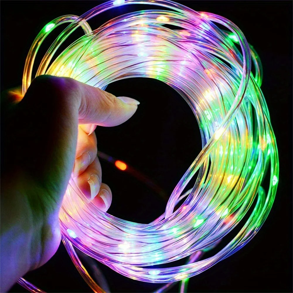 Solar LED Tube Rope Light Garland - Outdoor Decorative Lighting