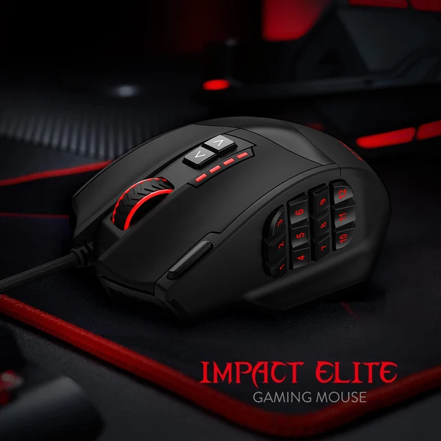 E-YOOSO X39 Wired Laser Gaming Mouse, 12400 DPI, with 19 Programmable Buttons and RGB LED, High Precision for MMO