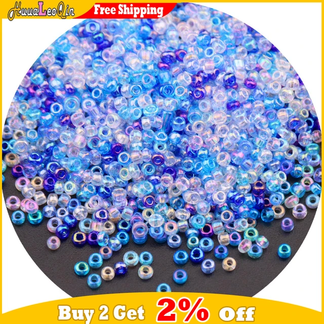 12/0 8/0 6/0 Assorted Color Lined Clear Seed Beads 2mm 3mm 4mm