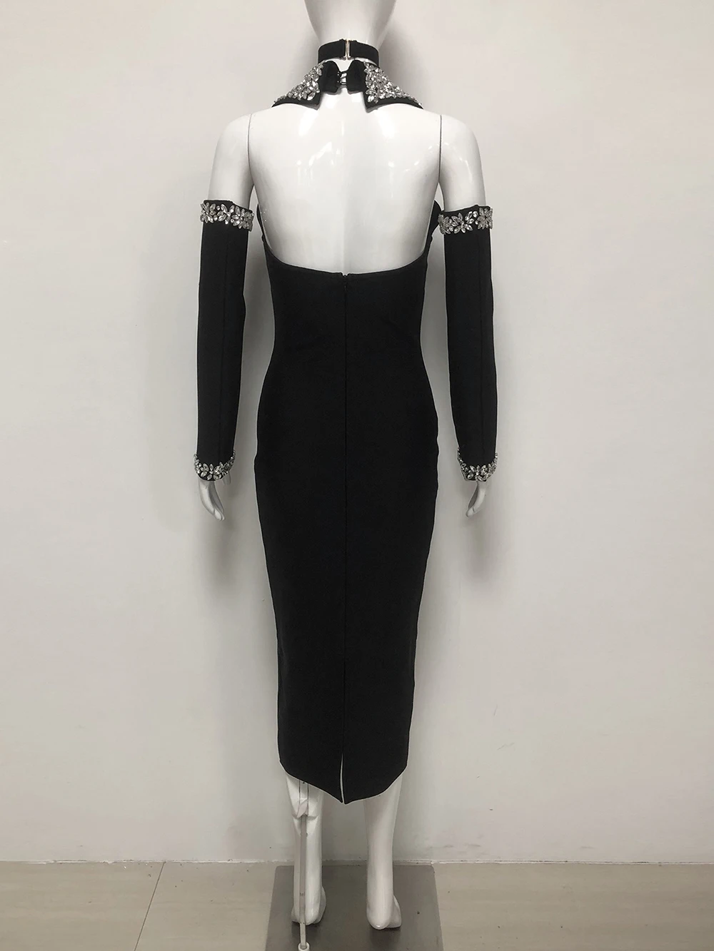 Modphy المرأة مثير طويلة الأكمام الرسن عارية الذرا...