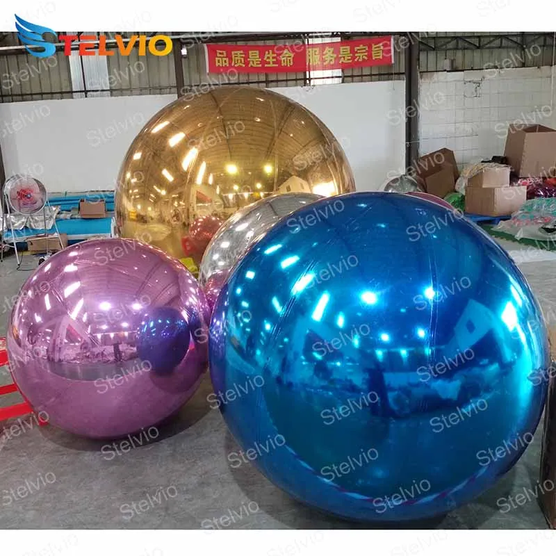 

High Quality PVC Rainbow Laser Hanging Giant Inflatable Mirror Ball For Promotion Party Show Display Commercial Advertising