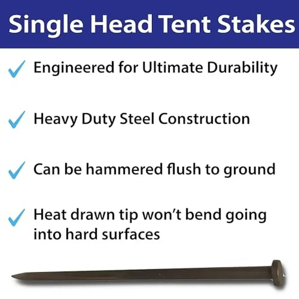 Steel Tent Stakes Heavy Duty Versatile Anchors Inflatables Event Tents