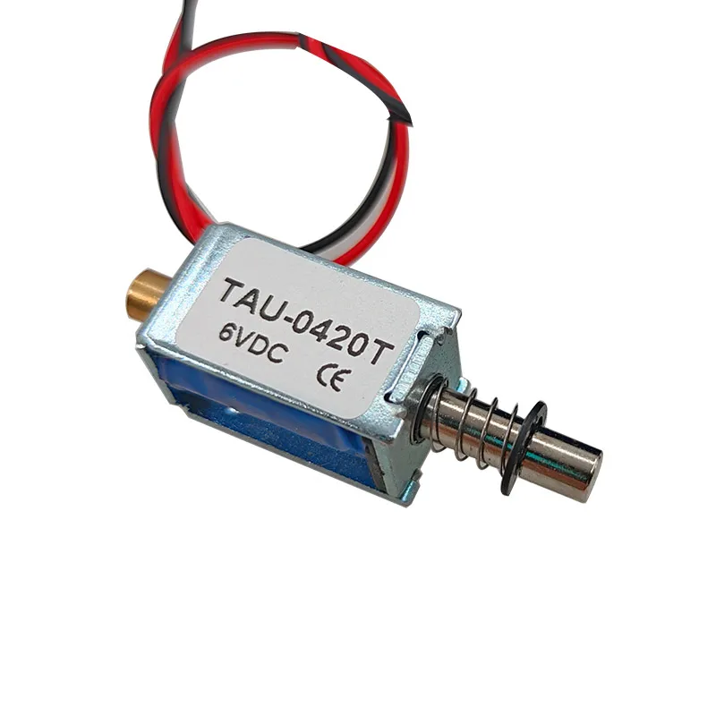 מנעול אלקטרומגנטי TAU-0420 DC 6V 12V מנעול מגנטי מנעול חשמלי 0.85A 1.8A סולנואיד ליניארי