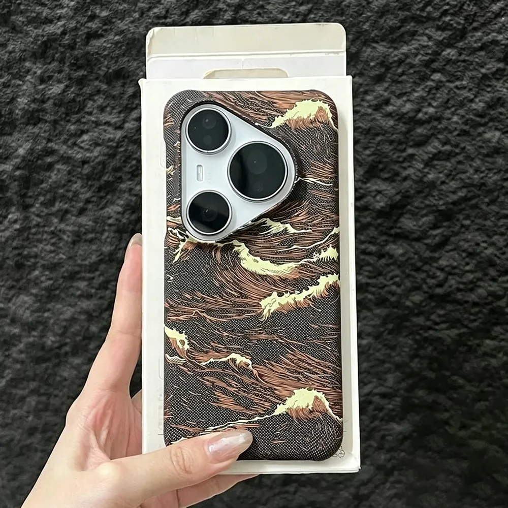 Ultra Thin Frameless Carbon Fiber Sea Wave Texture Magnetic Hard Case