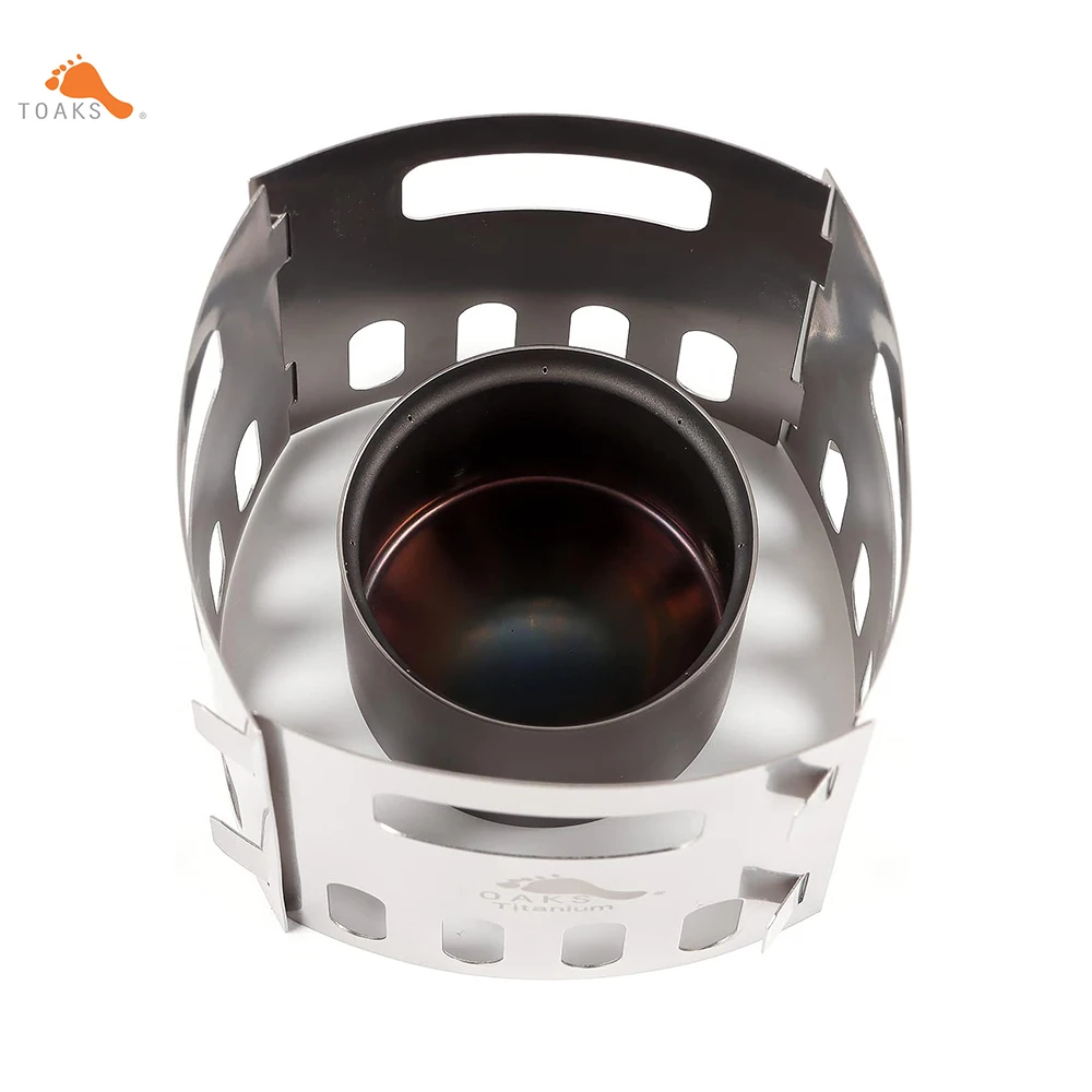 

TOAKS Titanium Alcohol Stove and Stand, Camping Survival in the Wild Travel