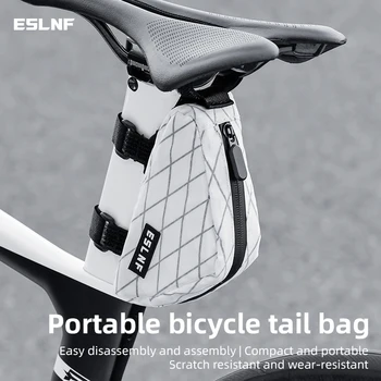 ESLNF Borsa da bicicletta leggera Borsa da telaio per bicicletta alla moda Borsa da sella per bici da strada MTB Borsa da coda per bicicletta impermeabile
