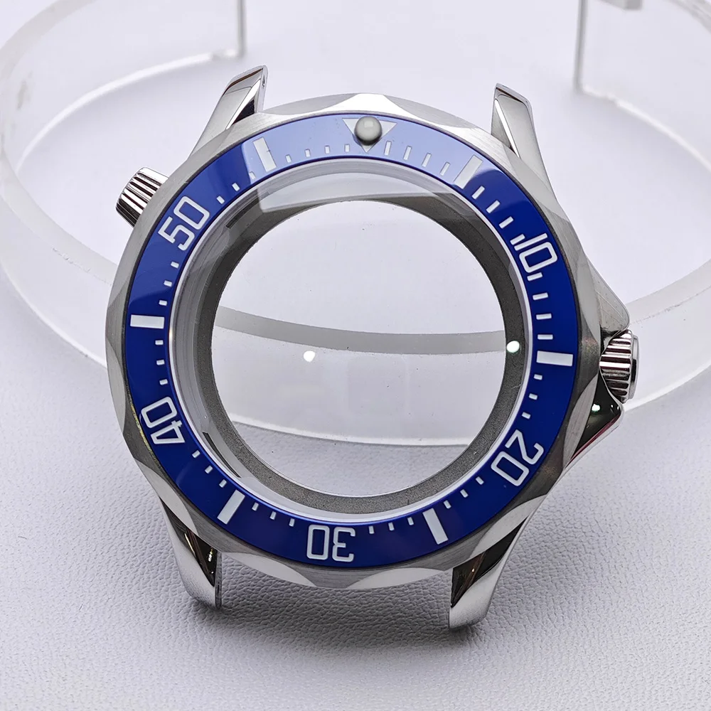 High-Quality Silver Diving Watch Case for Men with Automatic Movement