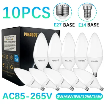 LED Candle Bulbs (10 Pcs, E14/E27, AC85–265V) 1