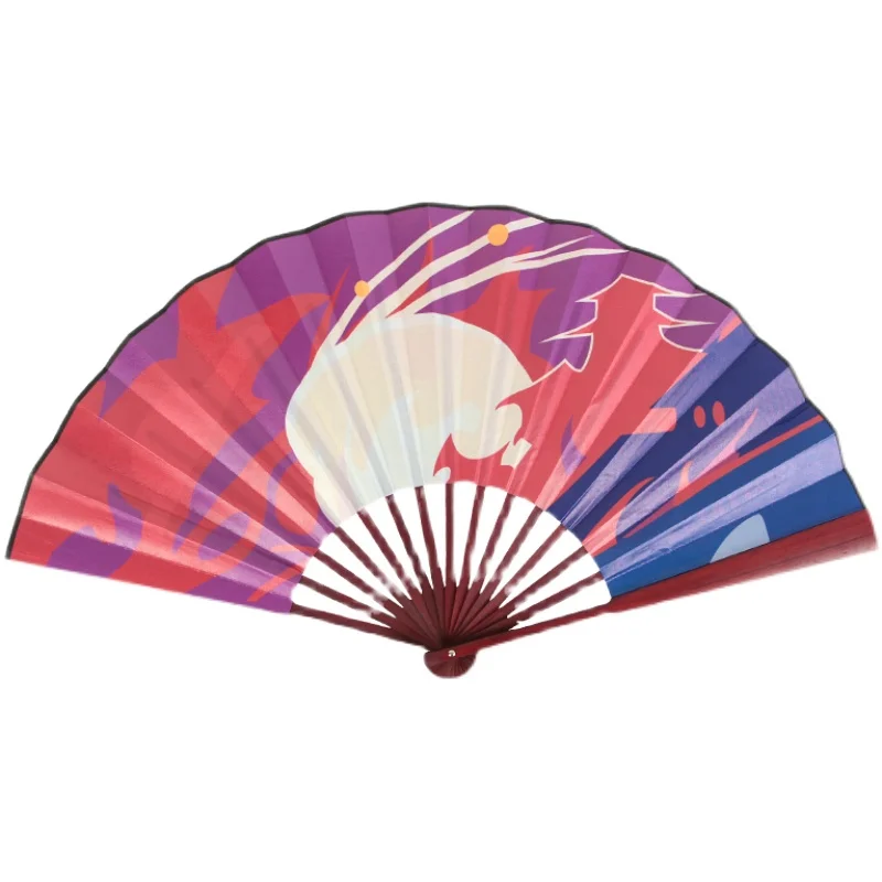 

Anime Game Large Decorative Hand Fan 13 inches Cos ACGN Vintage Chinese Silk Cloth Folding Fan Men Women Cosplay Accessories