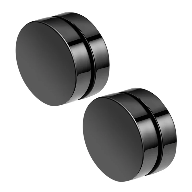 MILACOLATO 9 Paires Boucles D'oreilles Magnétiques Pour Homme Femme Argent 316L Acier Inoxydable Non Percé Magnétiques En CZ Magnet Clip Fausses Créoles Boucle D'oreille Set Argent