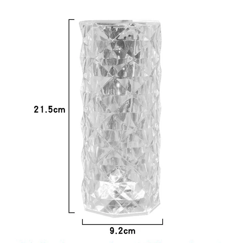 Romantic rose crystal diamond table lamp  LED Atmosphere Projection Light USB Touch Control Table Light Restaurant Bar Bedside D 6