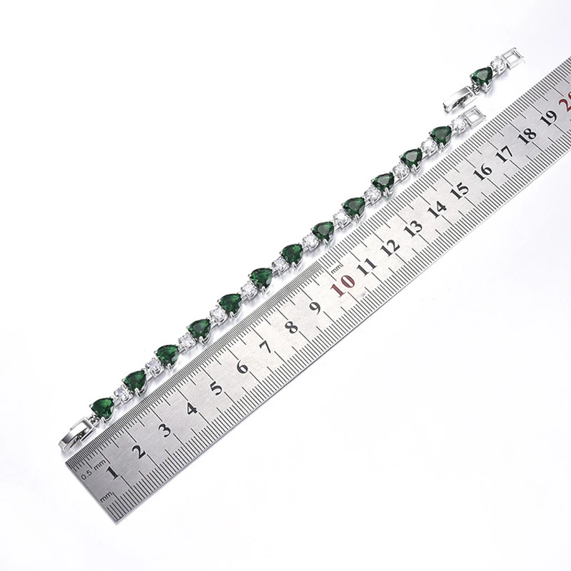 HuiSept Women Bracelet 925 Silver Jewelry with Zircon Gemstone Heart Shaped Hand Accessories for Wedding Party Gifts Wholesale