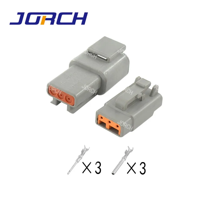 Envio Gratuito de Conjuntos 3pin Deutsch Dtm Fio Conector Cinza à Prova Impermeável Água Fêmea Macho Plugue Automático Dtm063s Atm06-3s Dtm04-3p Atm04-3p o