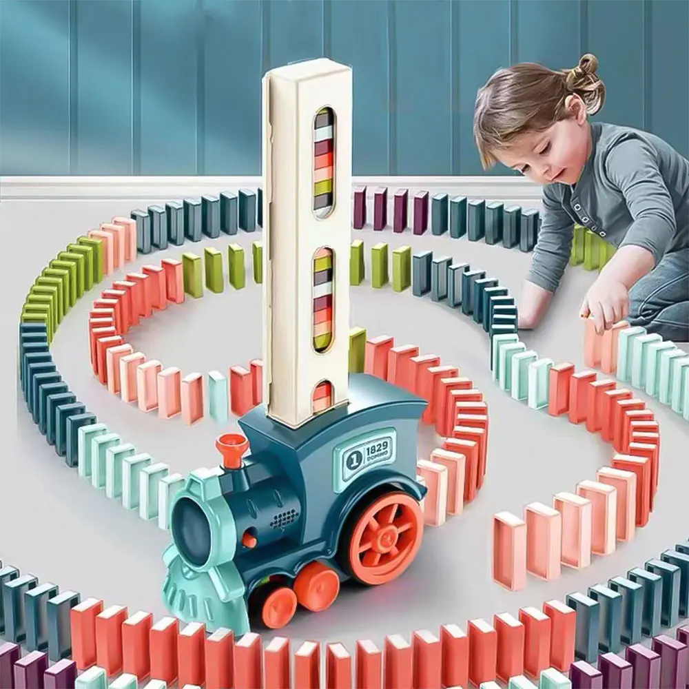 Domino Mini Train Automatic Placement Building Block Children's Electric Puzzle Toy Car