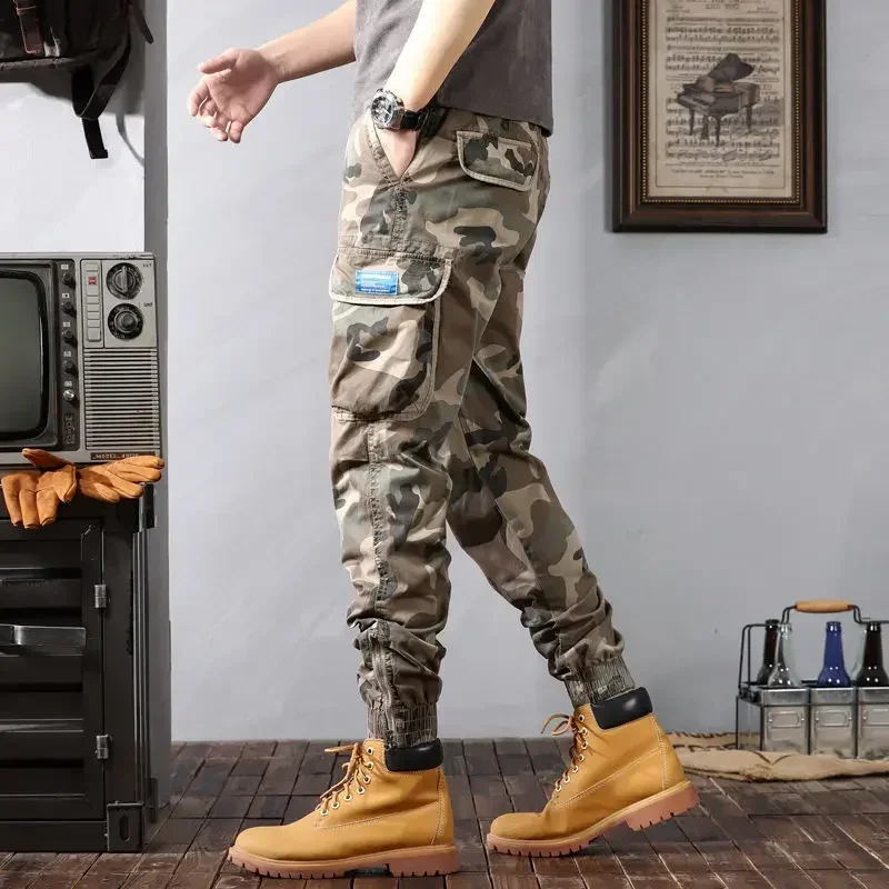 Pantalones cargo multibolsillos de color caqui para hombre, pantalones de camuflaje para exteriores, otoño, senderismo, para hombre, ropa técnica Y2k de alta calidad
