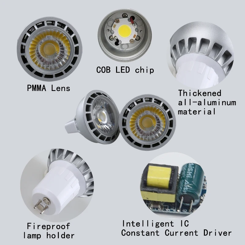 Description Picture 6 of itemNEW led GU10 GU5.3 E12 E14 B22 AC 110V/220V COB Cold white Warm White 5W LED gu5.3 lamp light Replace The Halogen Lamp