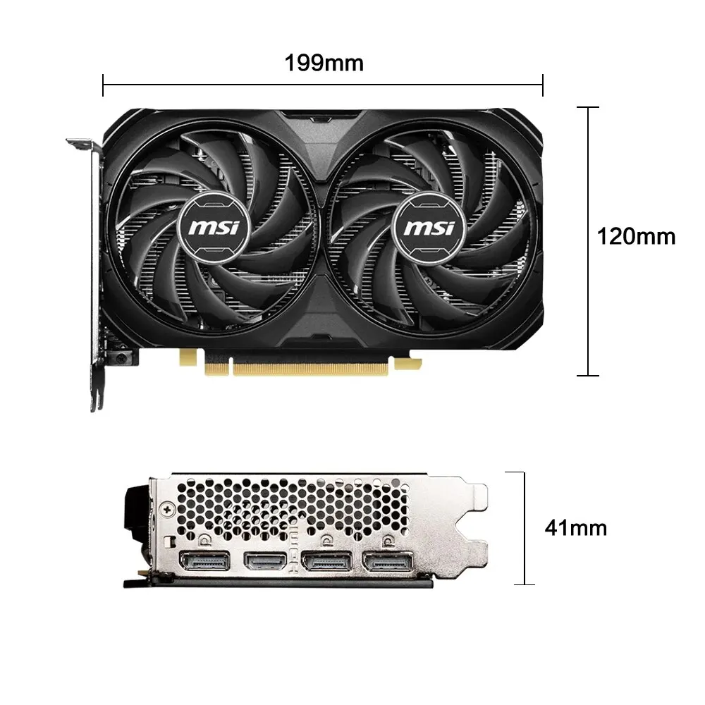 MSI geforce RTX 4060 VENTUS 2X černá 8G OC herní grafika karta 8G GDDR6 128-bit PCI-E 4.0x8 HDMI DP 8pin ploše video karta nový