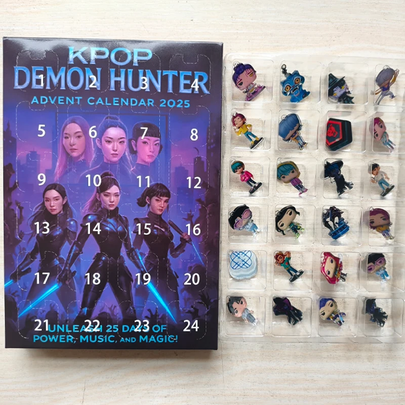 Nouveau Calendrier De L'avent 3D K Pop Demon Hunters K-Pop Demon Hunters Rumi Mira Zoey Compte à Rebours De Noël Calendrier De L'avent Cadeau 24 Jours