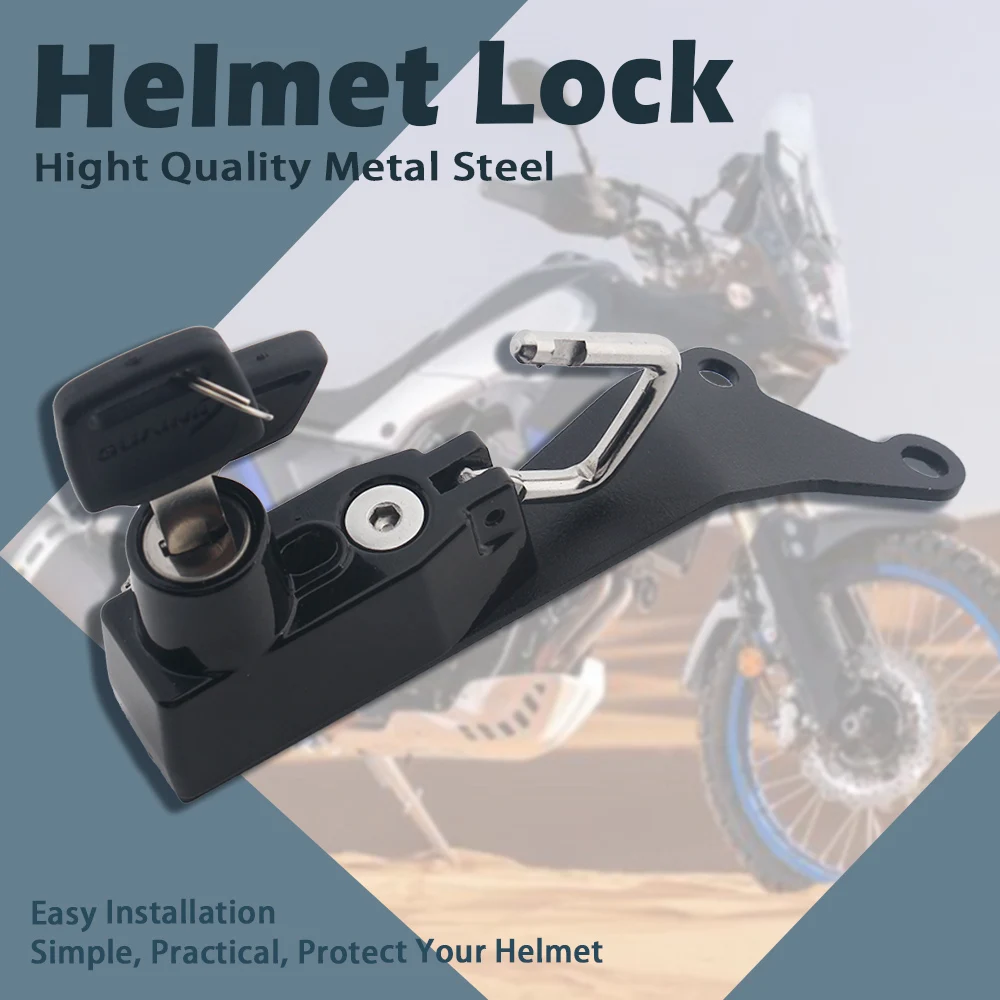 Motorrad Helms chloss Kit für Yamaha Tenere700 T700 Tenere 700 Helme Sicherheit Diebstahls icherung Rostfreies robustes Aluminium – Detail 4