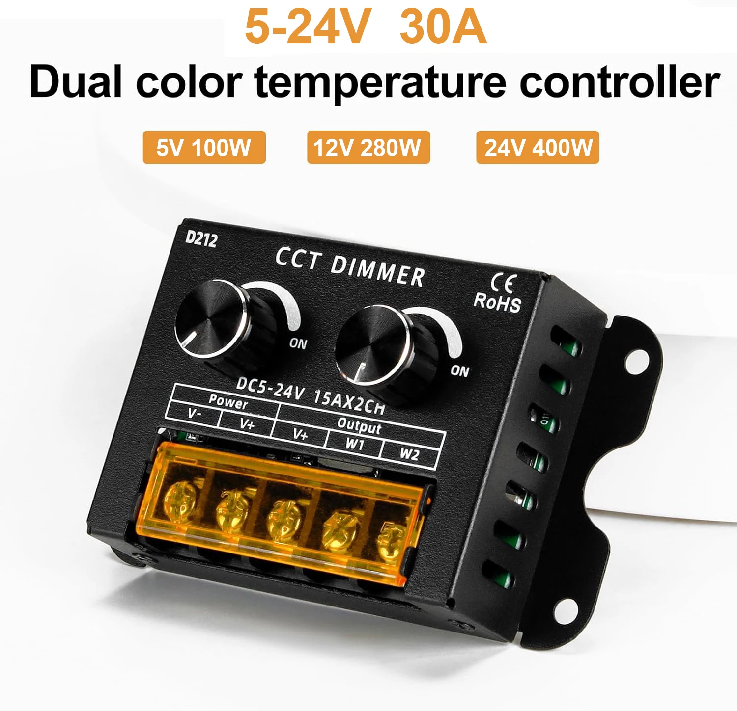 DC5V-24V 30A PWM LED Dual Color Temperature Dimmer Switch for CCT & Single color led Strip,led dimmer switch