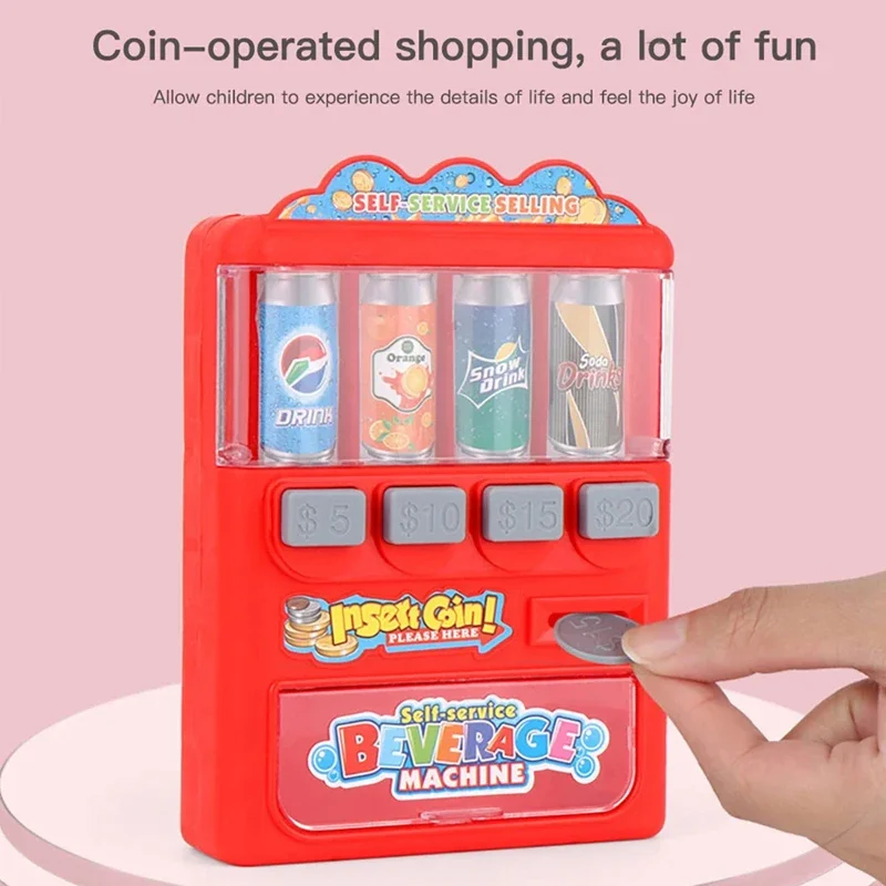 Children's Simulated Beverage Vending Machine Coin-operated Shopping Vending Machine Toy Role-playing House Toy Gift 2