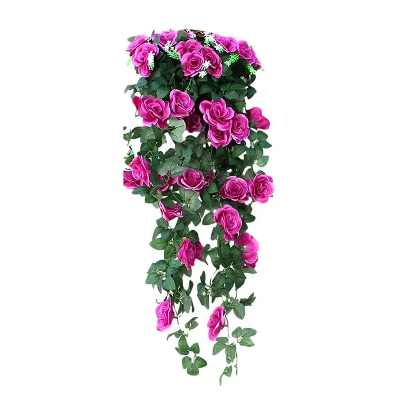 Rose Vine Garland Artificial Rose Vine Teardrop Swag Floral Wall Art Decorazioni Con Rami Verdi Per Home Cafe Garden Bar